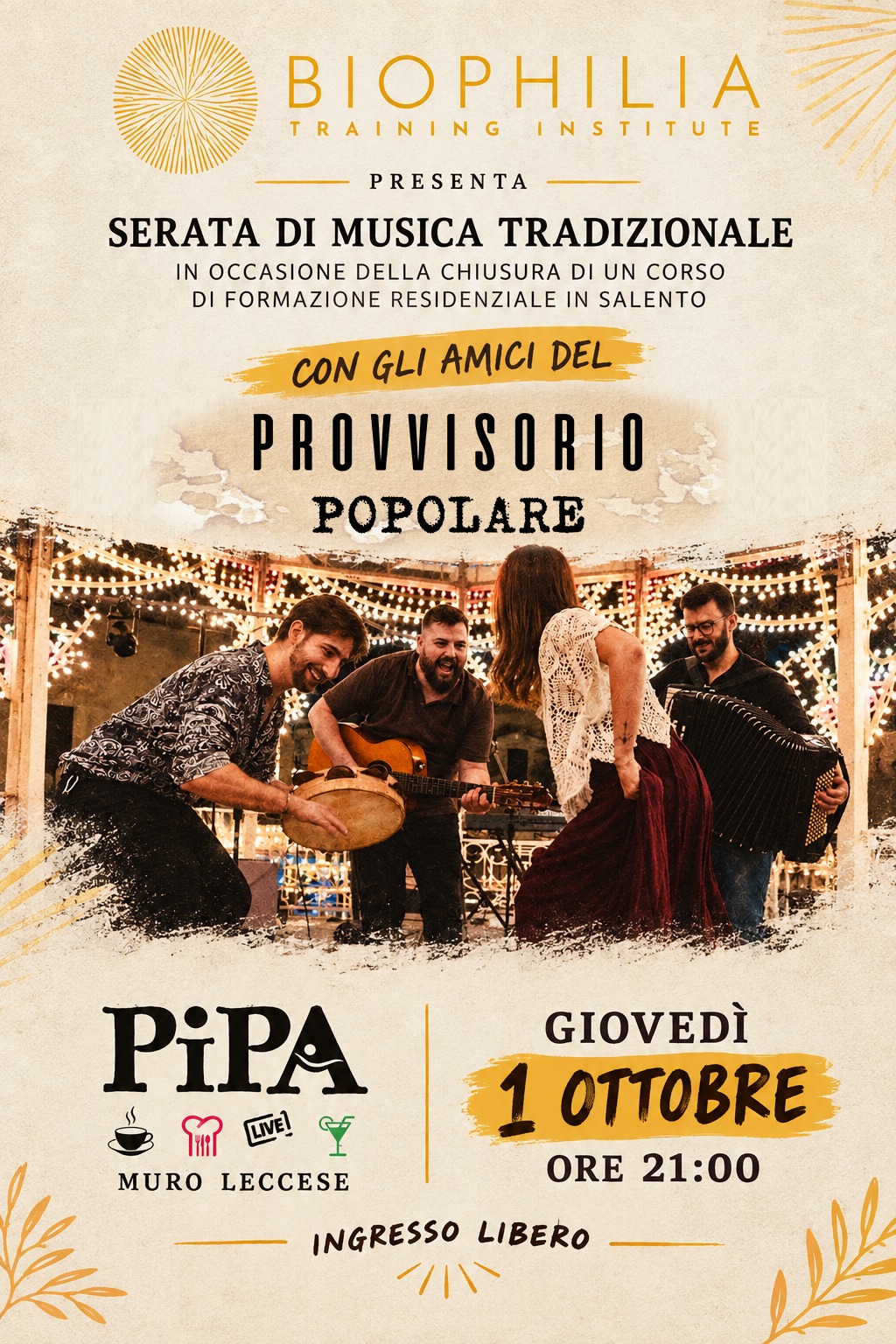 Locandina di Serata di musica tradizionale